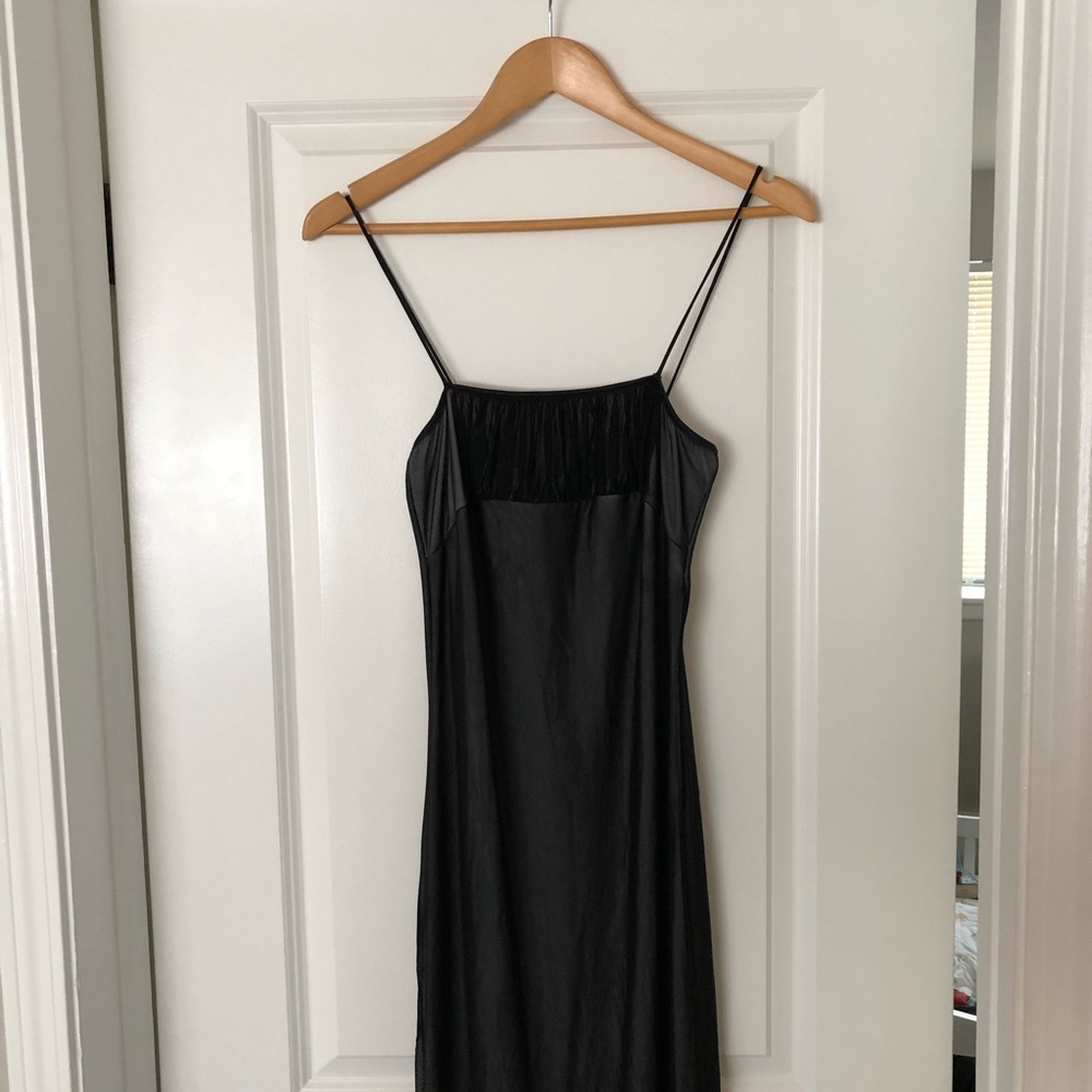 Vintage Maxim Rose 90s Babydoll Maxi Slip Dress Black Mesh Size L